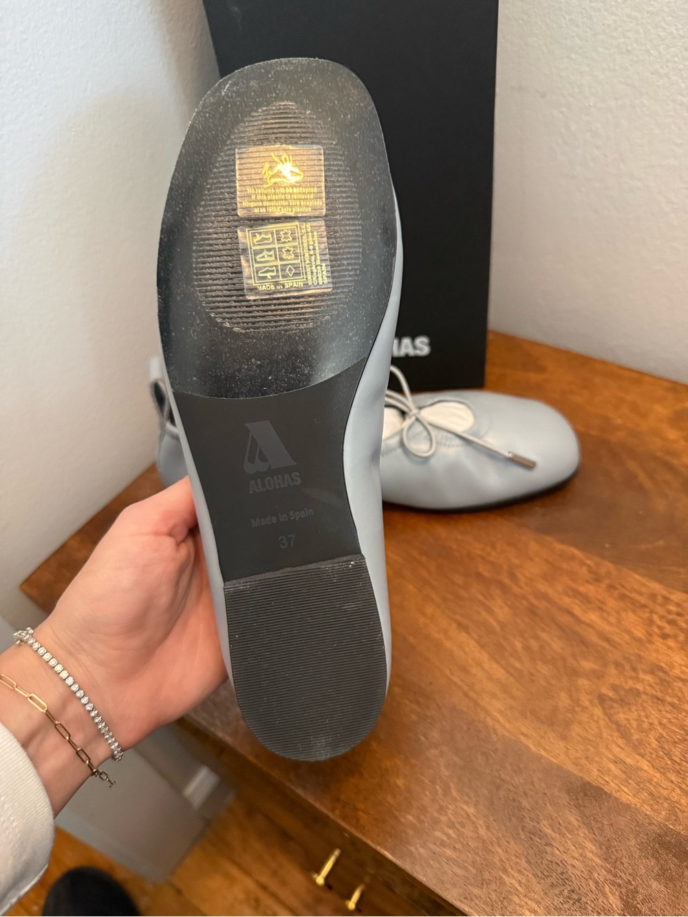 Alohas Rosalind Blue Leather Ballet Flats - Picture 4 of 5